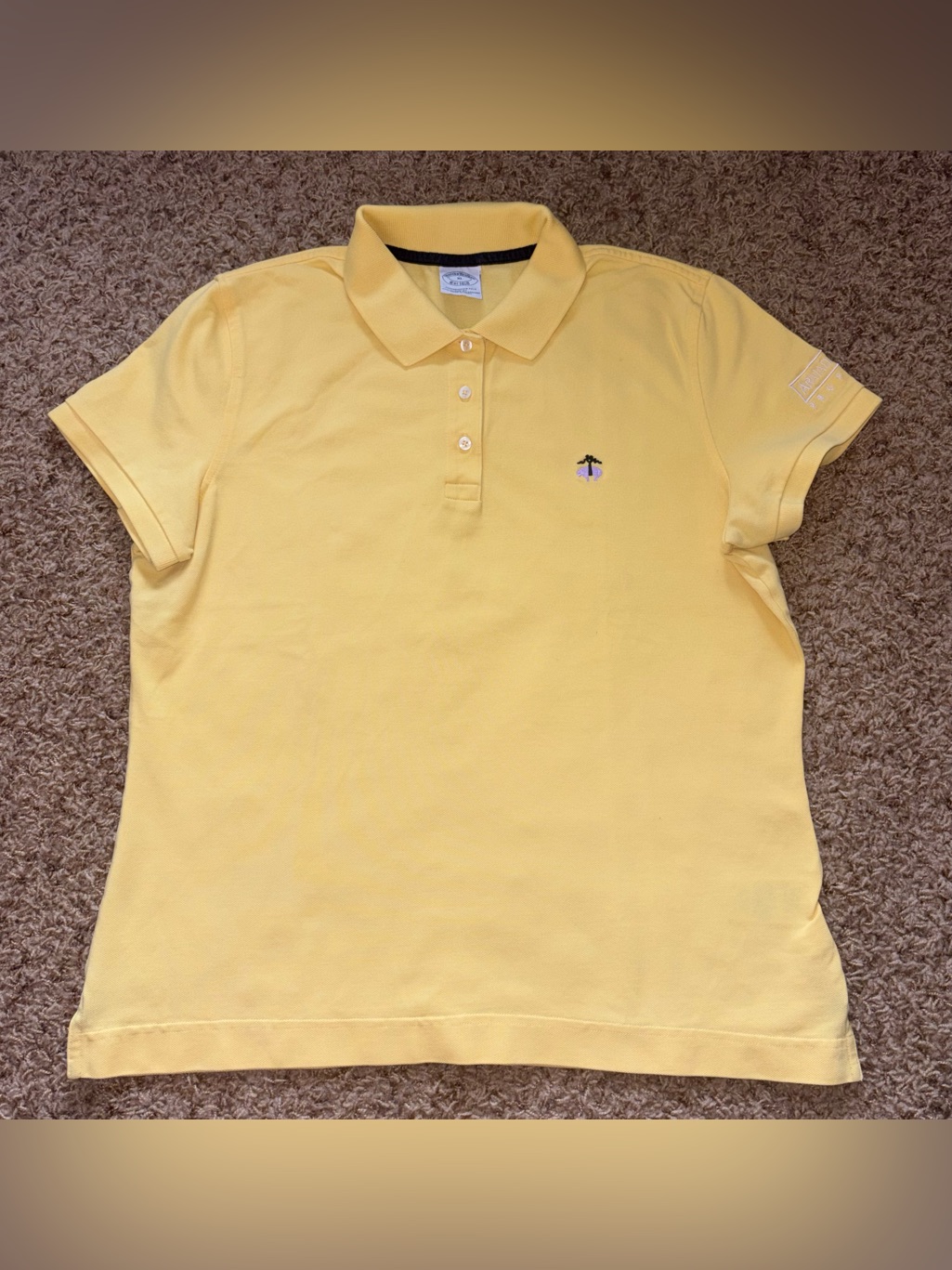 Brooks Brothers Womens Pique Polo Shirt Yellow Size Xl
